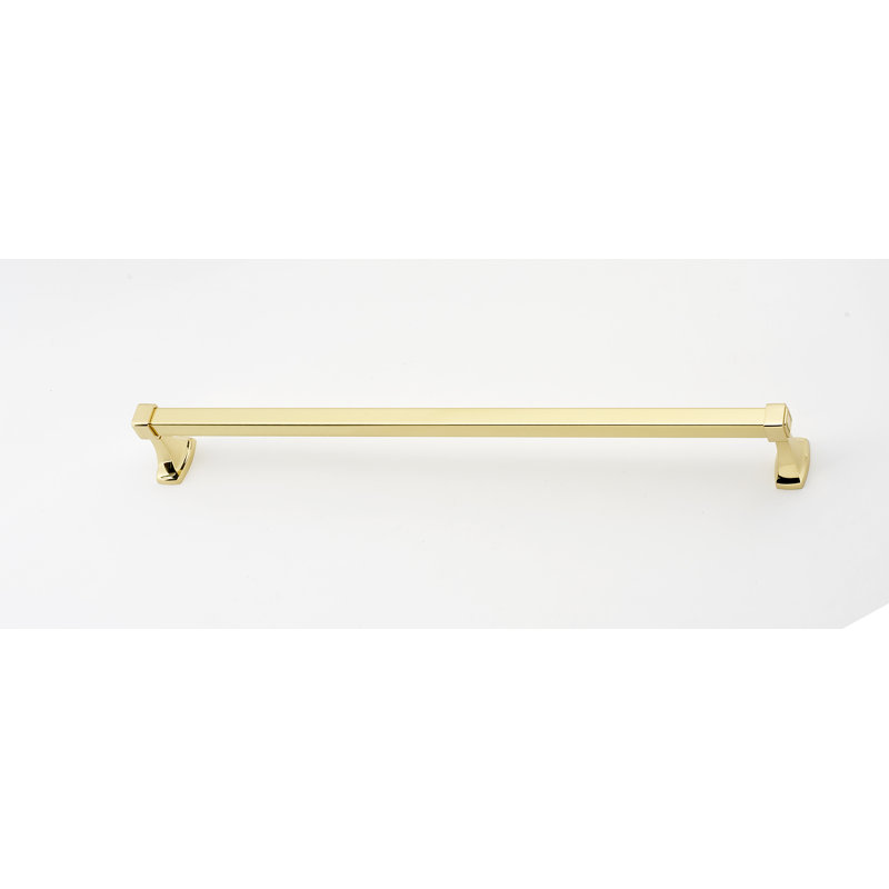 Cube 19.25" Wall Mounted Towel Bar, Polished Brass,  2" H x 19.25" L x 3.06" D