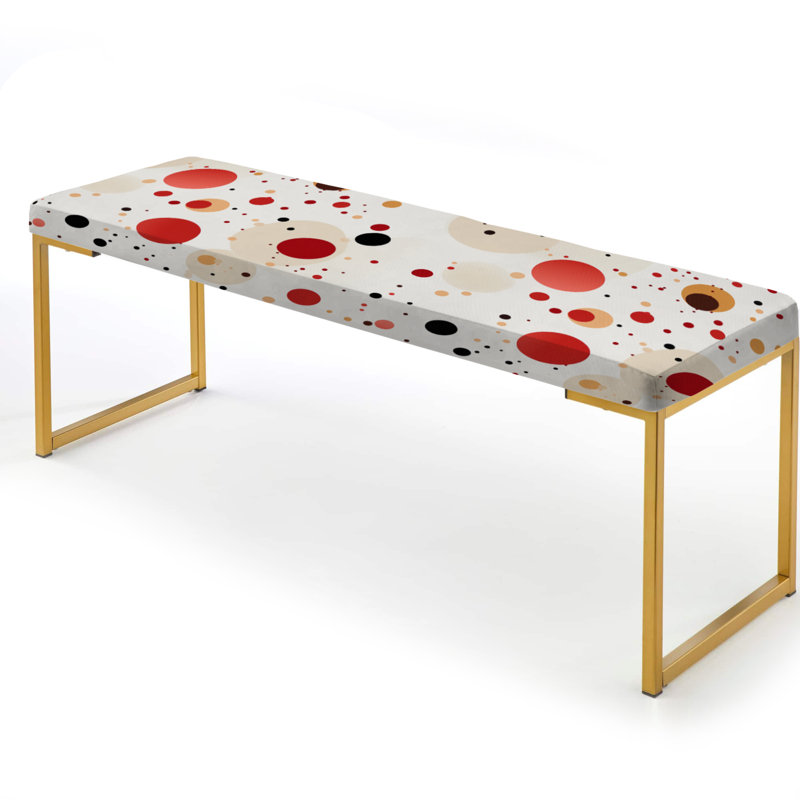 Banc rembourré Fashion, Pois rouges et blancs rétro