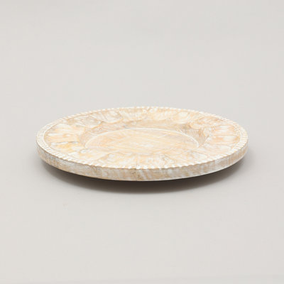 Handcrafted 13" Wood White Charger Plate| Wooden Dinning Placemat|Artisan Wood Tableware