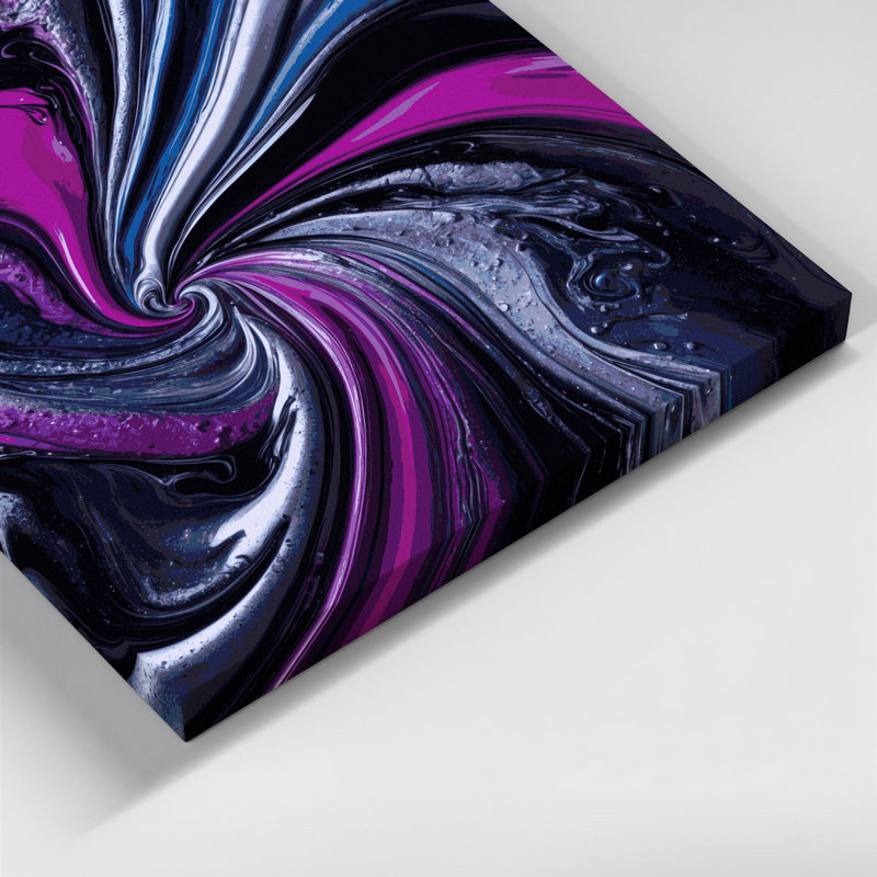 Abstrait art fluide sur toile mauve 33, H 16 po x l 16 po