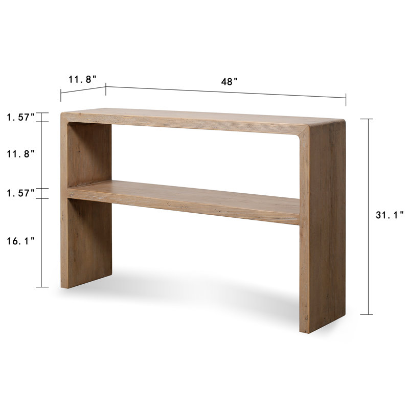 Waterfall Solid Wood Console Table, 31.1" H x 48" W x 11.8" D