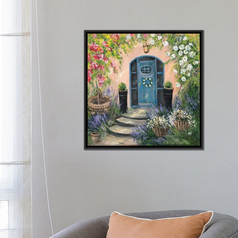 « entrada ii », reproduction sur toile, H 18 po x l 18 po x P 1,5 po, Toile avec cadre noir, Pas de tapis