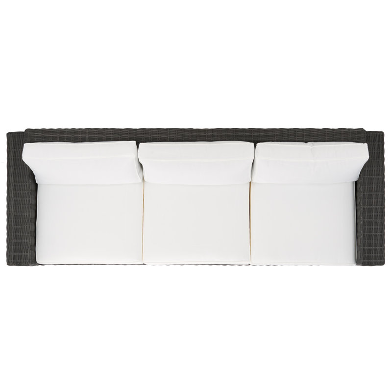 Margarita Wicker Patio Sofa, Dark Gray