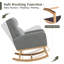 Chaise berçante Wasilewski de 28 po de largeur pour chambre de bébé avec pieds en bois massif-109483534