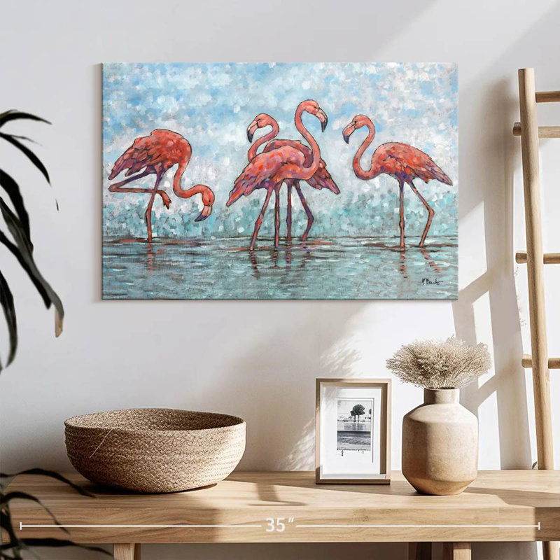 Brampt Impressions Of Flamants IV, H 16 po x l 24 po