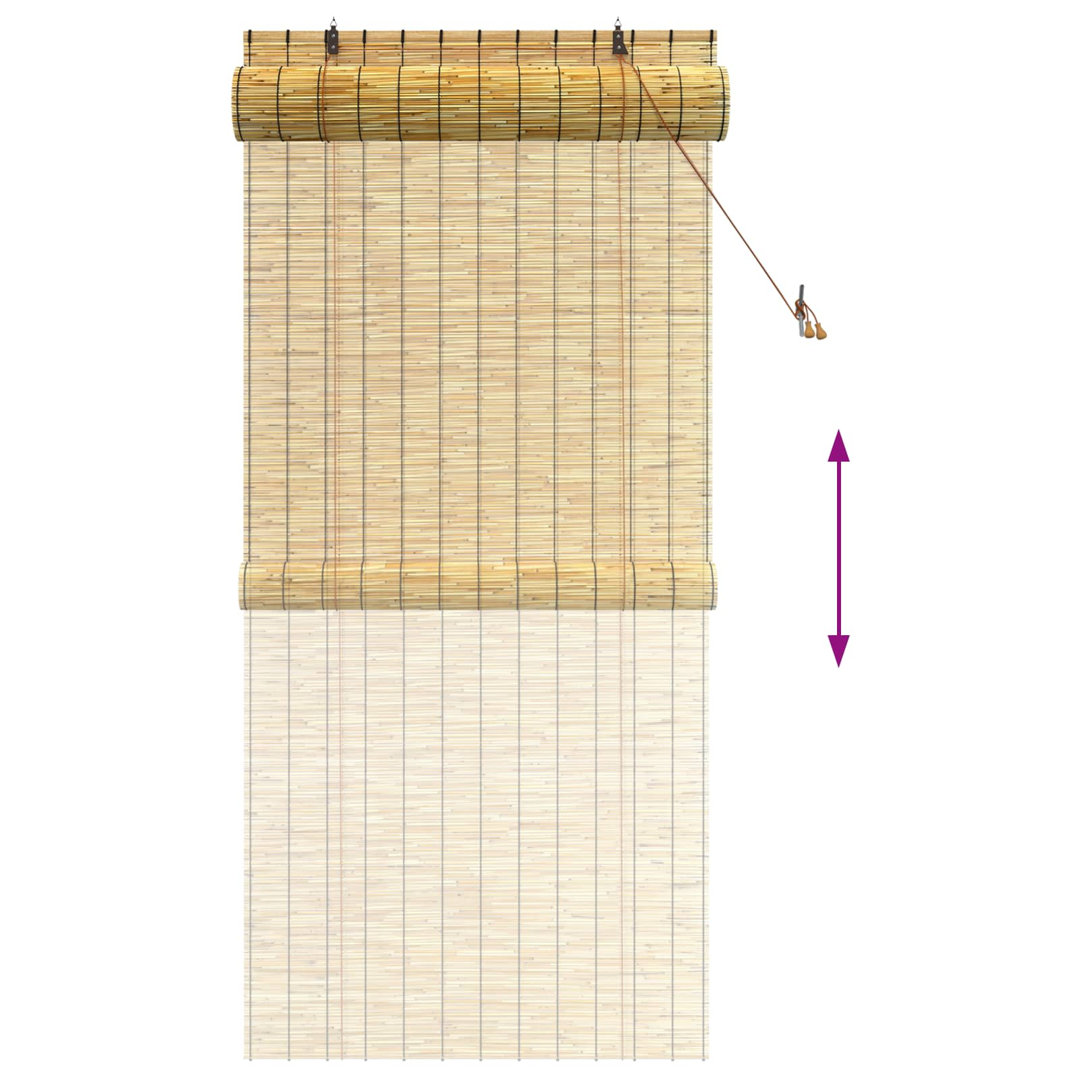 Roller Blind Adjustable Reed Light Filtering Curtain Shade UV Resistant