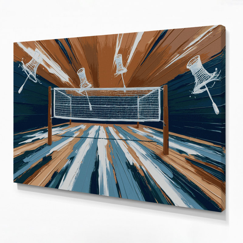 Art sportif sur toile, "Sports Badminton Court", H 11 po x l 14 po