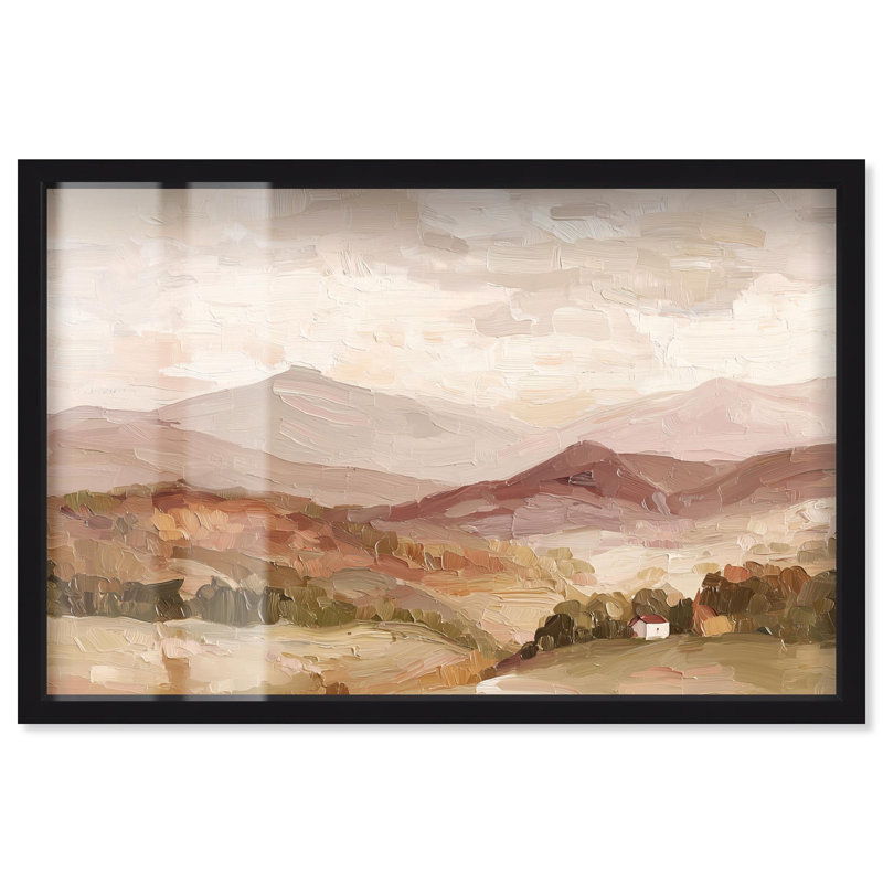 Décoration murale rustique Rolling Hills III Shadowbox par Art Remedy, cadre noir, 31 x 21, H 21 po x l 31 po