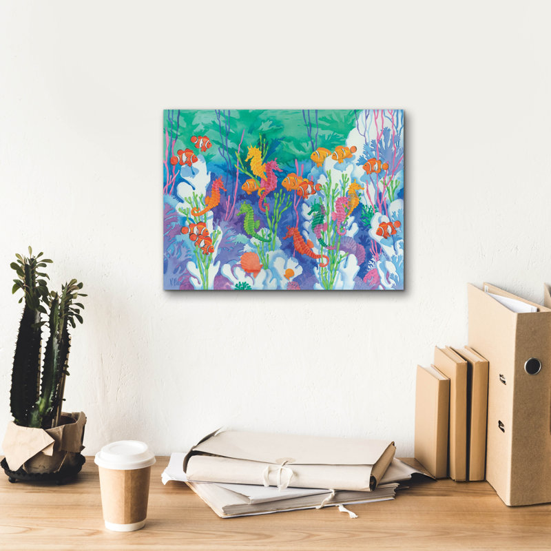 «Lark Manor ™« Seahorse Lagoon »par Paul Brent, art mural sur toile, H 12 po x l 16 po