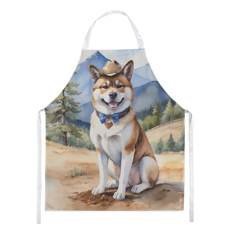 Tablier de bienvenue Akita Cowboy