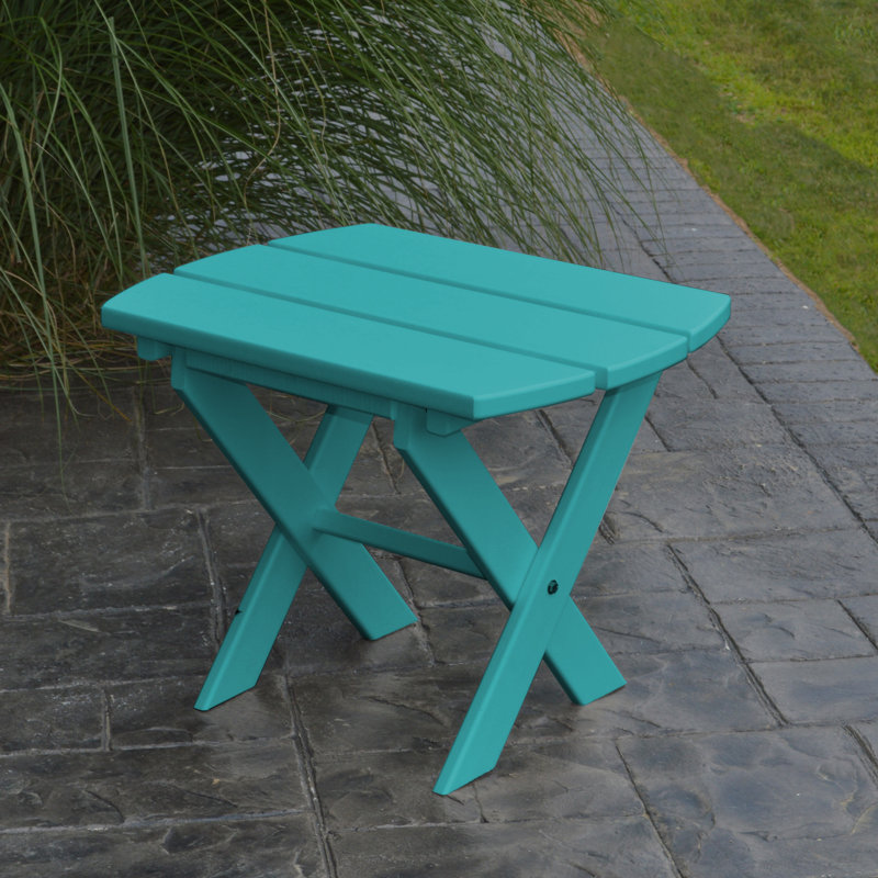 Anika Rectangular Folding Outdoor Side Table , in. W 16'' in. D, Aruba Blue