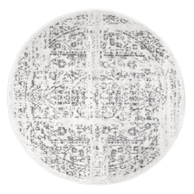 Etasha Vintage Traditional Medallion Gray Area Rug