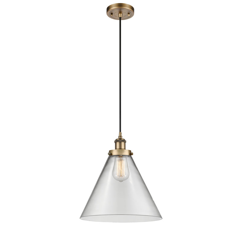 Gendron 1 - Light Single Pendant, Brushed Brass, Clear, No Bulb Included