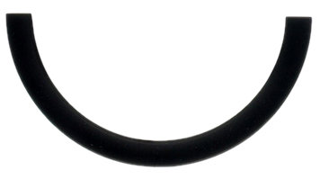 Half Circle Open 3 1/2" Center to Center Finger pull, Black