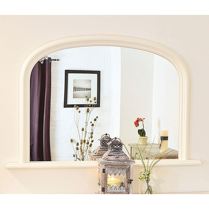 Otto Wood Flat Wall Mirror, White