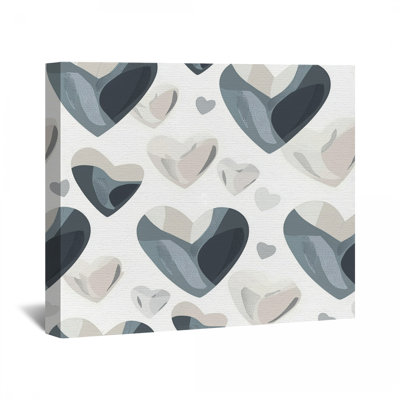 Coeurs sur toile tendue - Décoration murale romantique