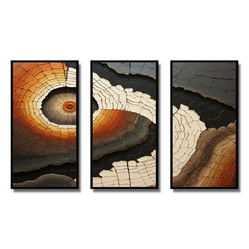 «Beige Quartz Mystery Collage», art mural pierre géode, Cadre flottant noir, H 40 po x l 60 po x P 1 po