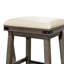 Tabouret de comptoir 24 po, siège en cuir gris français
