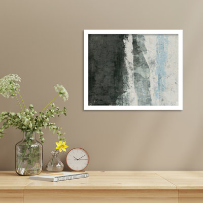 Black and Grey and Blue II by Fresno Wood Framed Wall Art Print