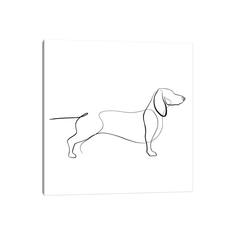 «Dachshund» par Dane Khy, impression sur toile tendue, H 12 po x l 12 po x P 0,75 po