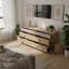 160cm Walnut Tv Stand Cabinet 6-drawer Large Capacity Entertainment Center, Media Console For Living Room Bedroom-1189783722