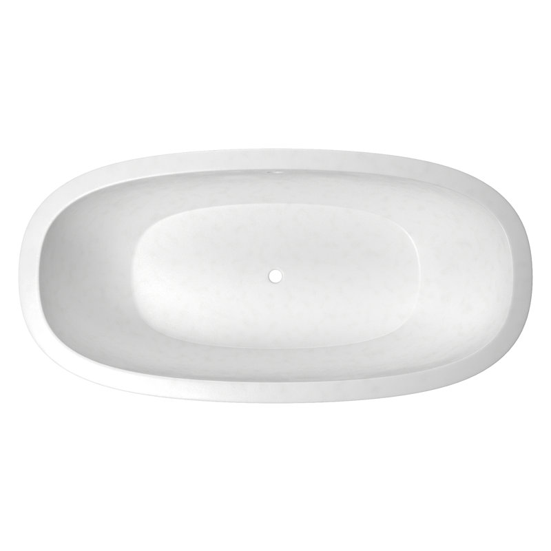 Avalon NativeStone Freestanding Soaking Cement Bathtub, Pearl, 23" H x 36" W x 72" L