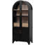Armoire de rangement de 71 po de haut avec porte en verre arquée, armoire de cuisine avec porte, supports de rangement internes, tiroir caché, tablette ouverte et réglable, armoire de cuisine, salle à manger, facile à assembler-129472463