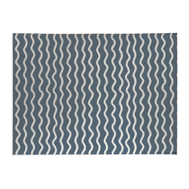Wiggle Row Lightweight Non-Slip Kitchen Mat, Blue, Rectangle 4' x 6'