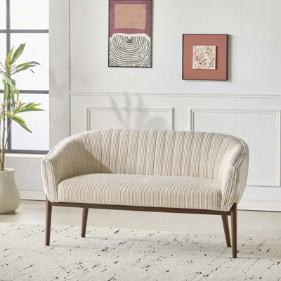 Corduroy Recessed Arm Loveseat