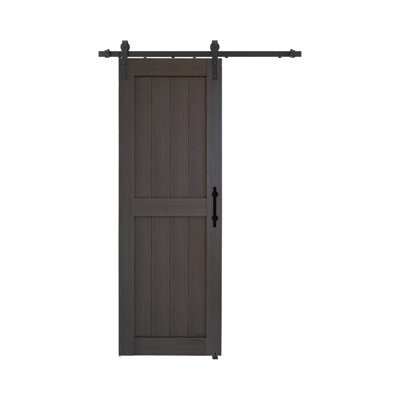 Porte de grange avec trousses de quincaillerie et surface en PVC imperméable