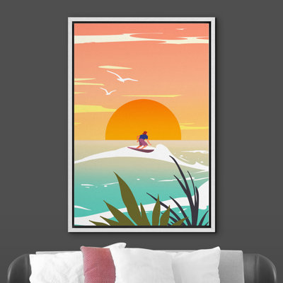 Coastal Beach " Surfing Towards The Sun "