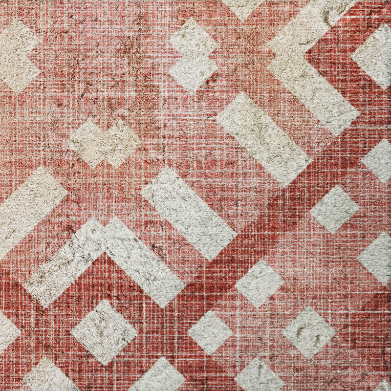 Tapis à poil long de qualité supérieure lavable à la machine ADS616, Rouge, 9' x 12'