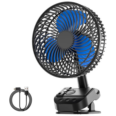 8” Clip Fan, 10000mAh Rechargeable Table Fan
