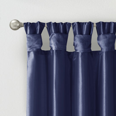 Karlita Faux Silk Room Darkening Twist Tab Single Curtain Panel