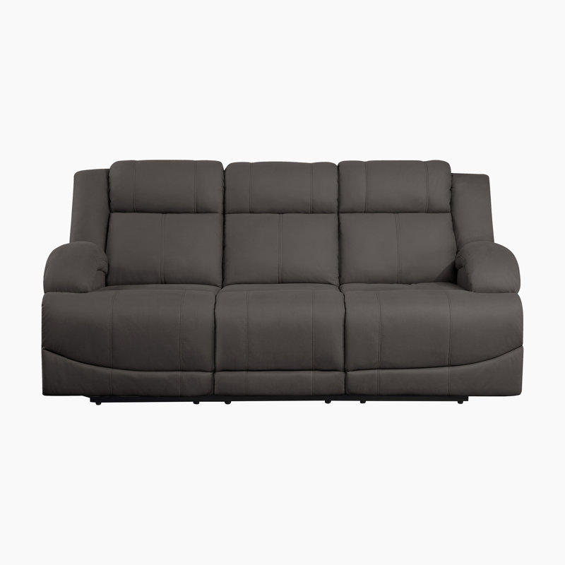 Canapé inclinable double en microfibre Herriman, Microfibre chocolat, Courant