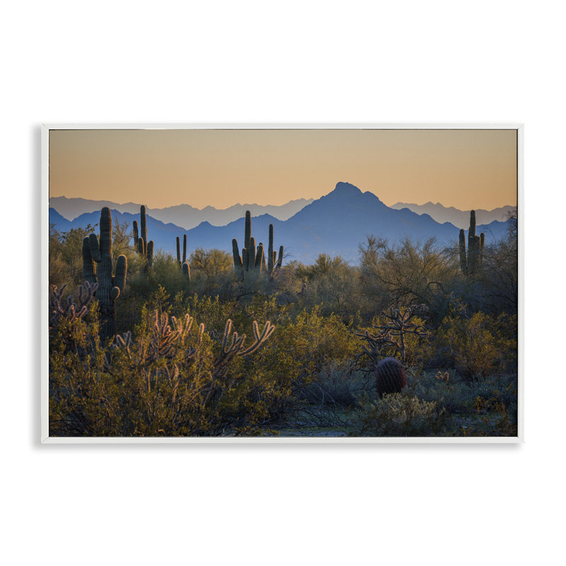 Scène de paysage de désert contrastée, estampe numérique par Marty Hulsebos, Giclée encadrée blanc bord de mer