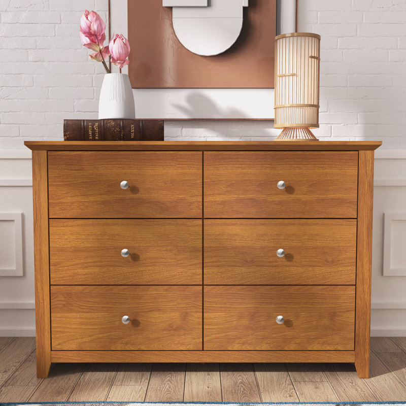 Commode double 6 tiroirs Tevrat, Noyer ambré / non robuste