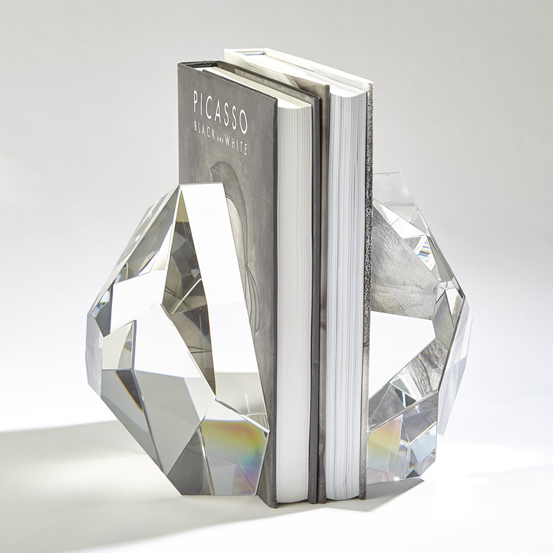 Serre-livres en cristal, Transparent