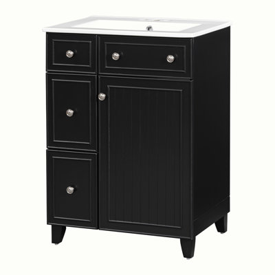 Bathroom Vanity Cabinet with Ceramic Sink and 2 Drawers