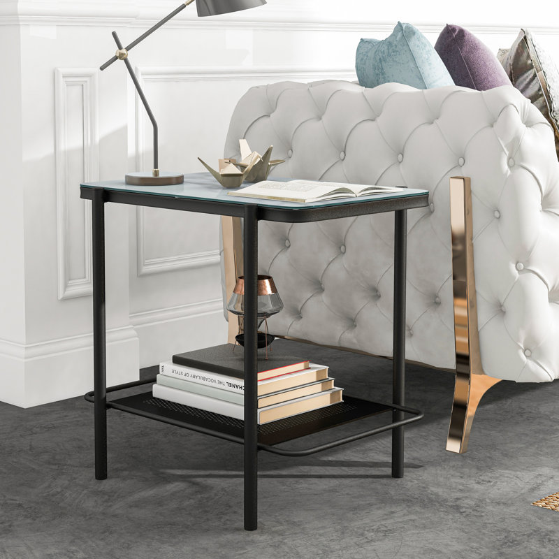 Table de bout avec plateau en verre 23,75 po