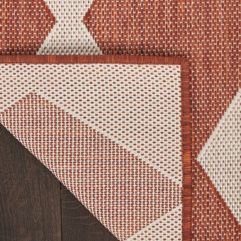 Tapis intérieur / extérieur rectangulaire Positano, Rectangle 7 pi x 10 pi, Orange