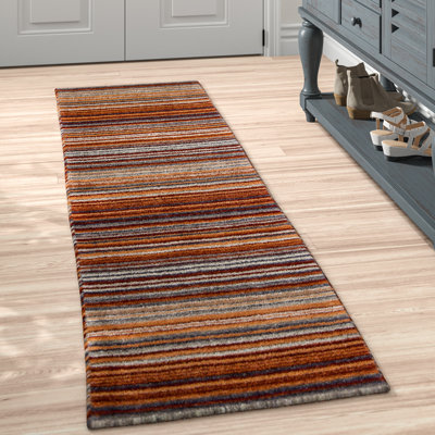 Tarren Handwoven Wool Orange/Gray Rug