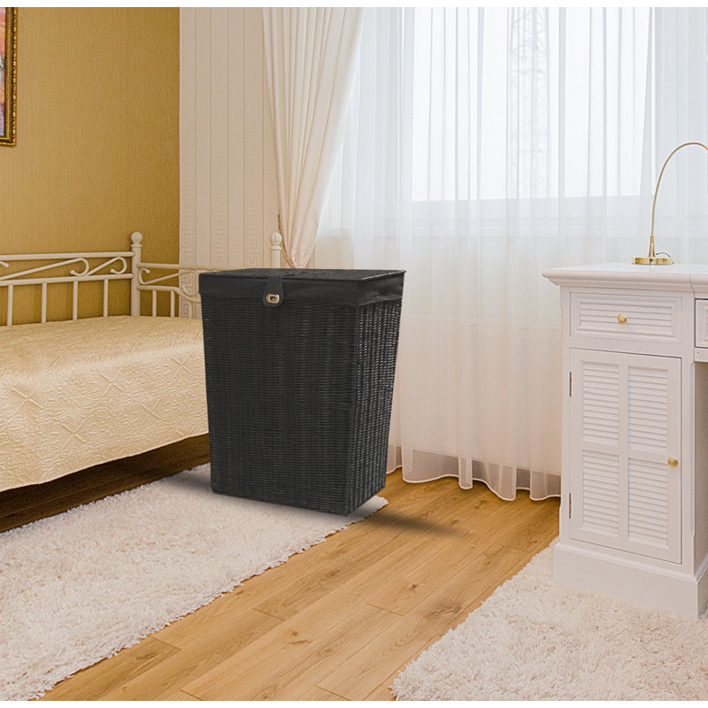 Resin Laundry Bin, Large (58 cm x 45 cm x 32 cm), Black