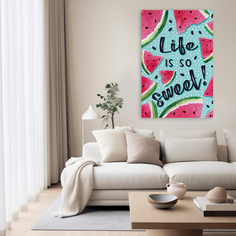 Life Is So Sweet - Pastèque d'inspiration contemporaine «Life Is So Sweet», H 40 po x l 60 po