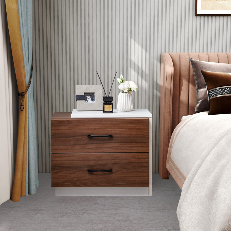 55cm W Manufactured Wood Bedside Table