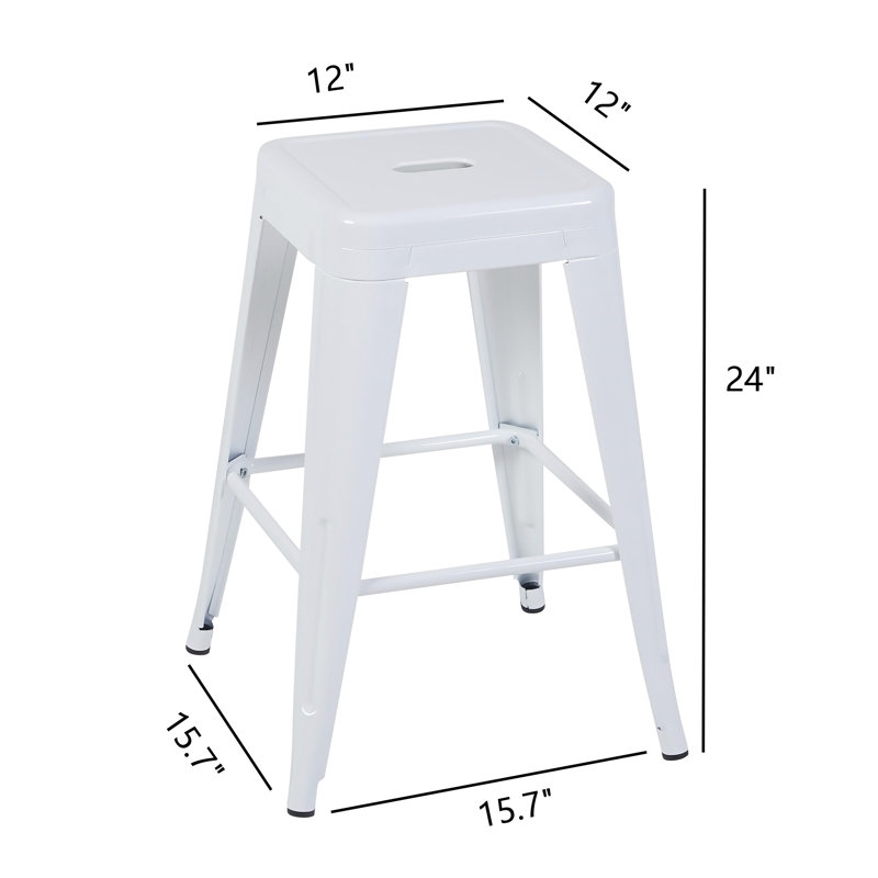 Tabouret à hauteur de comptoir 24 po, Blanc, 2, 24