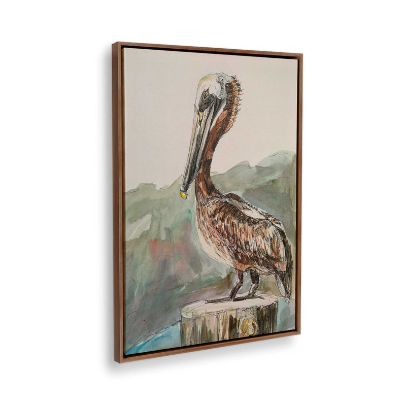 «Pelican» par Emily Tucci, reproduction d'art, Brun, H 32 po x l 24 po
