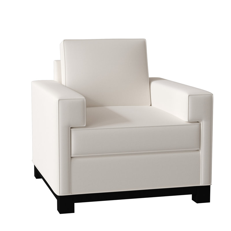 Fauteuil de 38 po de largeur Grace, Noir, Souple, Blanc Cape