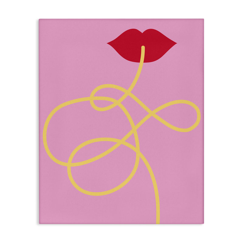 Art mural sur toile Pasta Noodle & Lips par Daphne Polselli bp-848_CN, H 48 po x l 36 po
