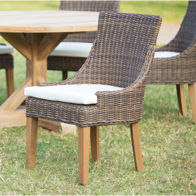 Engel Patio Dining Side Chair with Cushion by Rosecliff Heights